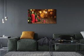 Tablouri canvas Lumânare crengi placi baubles