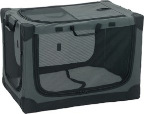 PawHut Cușcă de Transport Pliabilă pentru Câini și Pisici cu Pernă, Husă Lavabilă, Uși, din Oxford Respirabil 600D, 76x54x54 cm, Verde | Aosom Romania