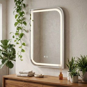 Oglindă LED ZONE 80x60 BRUSH NICKEL
