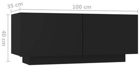 Noptiera, negru, 100x35x40 cm, PAL 1, Negru