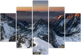 Tablou - Răsărit de soare în munți (150x105 cm)