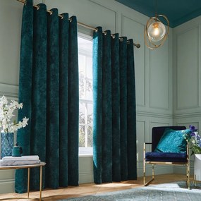 Draperii albastru-verde termoizolante 2 buc. din janilie 229x183 cm Selene Luxury Chenille – Hyperion