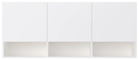 Dulap suspendat Malmo, 3 Usi, Alb, 144 x 27 x 60 cm