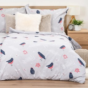 4Home Lenjerie de pat din bumbac Winter Robin, 140 x 220 cm, 70 x 90 cm