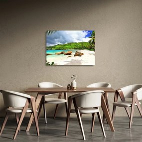 Tablou pe sticlă - Takamaka, Seychelles (70x50 cm)