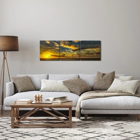 Apus de soare la mare (cu ceas) (90x30 cm)