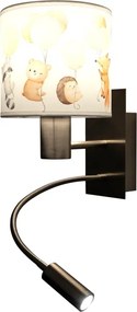 Brilagi - Lampă LED flexibilă BOBO 1xE27/25W/230V + LED/3W crom mat/alb/cu animale
