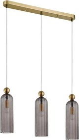 Lustră pe cablu PIEGA 3xE14/40W/230V, alamă/negru fumuriu