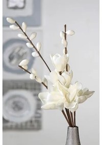 Buchet artificial Basic, Fibre sintetice, Alb, 90 cm