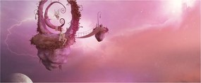 Tablou - Zână pe o insulă plutitoare (120x50 cm)