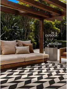 Covor pentru exterior și interior negru/crem 120x170 cm Haringey Terrick – Ted Baker