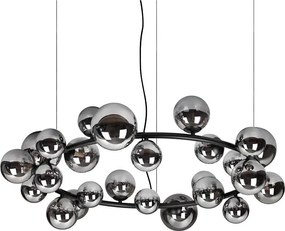 Ideal Lux - Lustră LED cu cablu PERLAGE 25xG9/3W/230V 110 cm negru/negru fumuriu