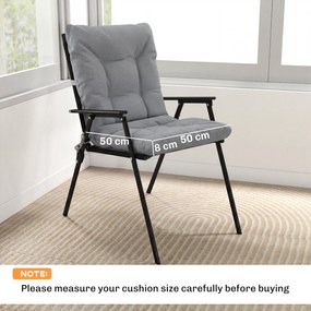 Outsunny Pernă de exterior cu spătar și chingi, saltea hidrofugă pentru interior și exterior, Gri deschis | Aosom Romania