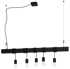 Lustră pe cablu Eglo 39937 TOWNSHEND-B 5xE27/40W/230V negru