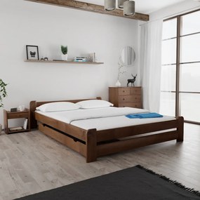 Pat Emily 140x200 cm, stejar Saltele: Cu saltele Deluxe 10 cm, Somiera pat: Cu lamele drepte