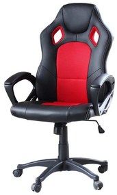 Scaun gamer Basic cu spatar color, Rosu