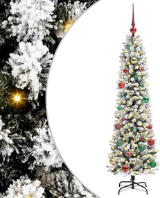 vidaXL Brad de Crăciun artificial Alb 150 cm PVC și metal și plastic