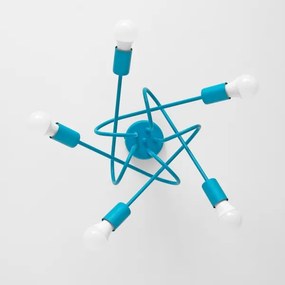 Lustră aplicată pentru copii OXFORD 5xE27/15W/230V albastru