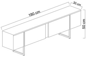 Consola TV Luxe Alb 180x30x50 cm