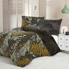 Lenjerie de pat Kvalitex Satin Luxury Collection Fern brown , 220 x 200 cm, 2 buc. 70 x 90 cm