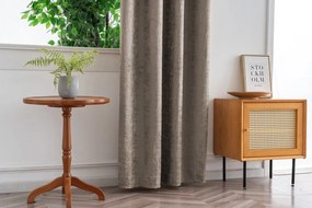 Perdea opaca LOOM VELVET 140x250 cm, bej-maro Agatat: Inele metalice
