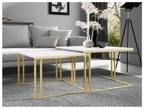 Set 2 măsuțe cafea Froyd Gold (auriu + Alb arctic) . 1105861
