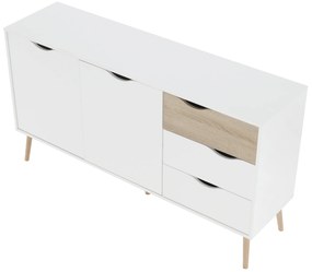 Comodă, stejar sonoma/alb, OSLO 75381