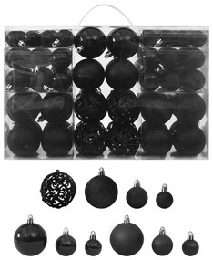 330083 vidaXL Set globuri de Crăciun, 100 piese, negru
