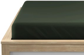 Cearceaf elastic din microfibra verde inchis 180 x 200 cm