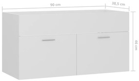 Dulap de chiuveta, alb, 90x38,5x46 cm, PAL Alb, Dulap pentru chiuveta, 1