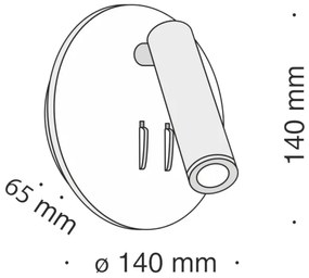 Spot LED de perete Maytoni C176-WL-01-6W-W IOS LED/9W/230V alb