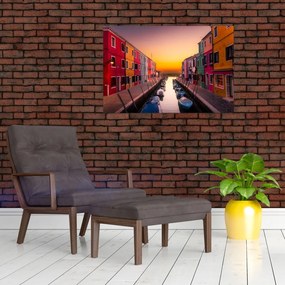 Tablou - Apus de soare, insula Burano, Veneția, Italia (90x60 cm)