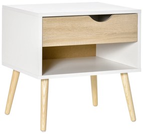 HOMCOM Comodă de noapte cu design scandinav elegant și practică, ideală pentru orice interior | Aosom Romania