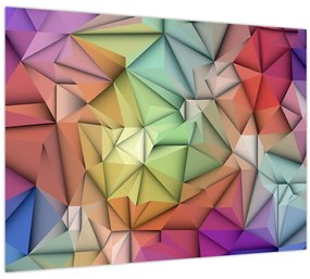 Tablou pe sticlă - Abstracția poligonală (70x50 cm)