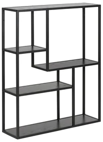 Bibliotecă de perete neagră cu aspect de lemn de frasin 75x91 cm Seaford – Actona