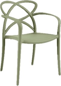 SET 4 SCAUNE CU BRATE INFINITY -POLIPROPILENA-HORECA - AVOCADO