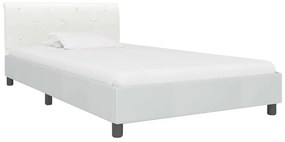 284871 vidaXL Cadru de pat, alb, 100 x 200 cm, piele ecologică