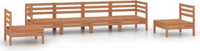 vidaXL Set mobilier de grădină, 6 piese, maro miere, lemn masiv de pin