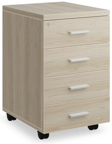 Container SimpleOffice 40 x 48 cm - 4 sertare, stejar deschis