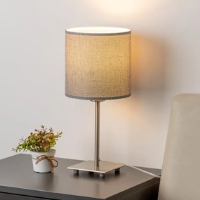 Eglo - Lampă de masă LED TUNJA 1xE27/60W/230V 26,5 cm crom mat/gri