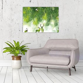 Tablou pe sticlă - Ceb în pădure (70x50 cm)