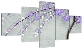 Tablou - ploaie violetă (125x70 cm), în 40 de alte dimensiuni noi