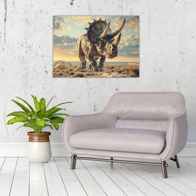 Tablou pe sticlă - Triceratops (70x50 cm)