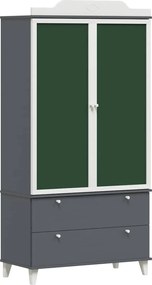 vidaXL Dulap cu tablă de scris ROROS Gri și alb 90 x 45 x 180 cm