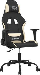 vidaXL Scaun de jocuri, negru și crem, textil