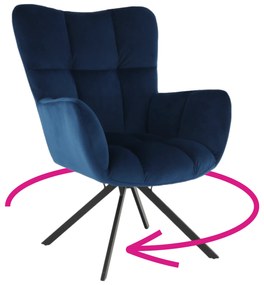 Scaun de design, ţesătură albastră, KOMODO