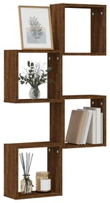vidaXL Rafturi cuburi de perete 4 buc Stejar maro 30x15x30 cm