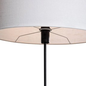 Vloerlamp zwart met ovale linnen kap wit 50cm - Parte