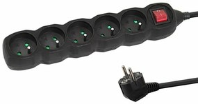 Prelungitor Esperanza ELK214K switch ON/OFF 5 prize 1.5m Negru
