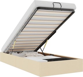 vidaXL Cadru pat otoman fără saltea cremă 100x200 cm țesătură